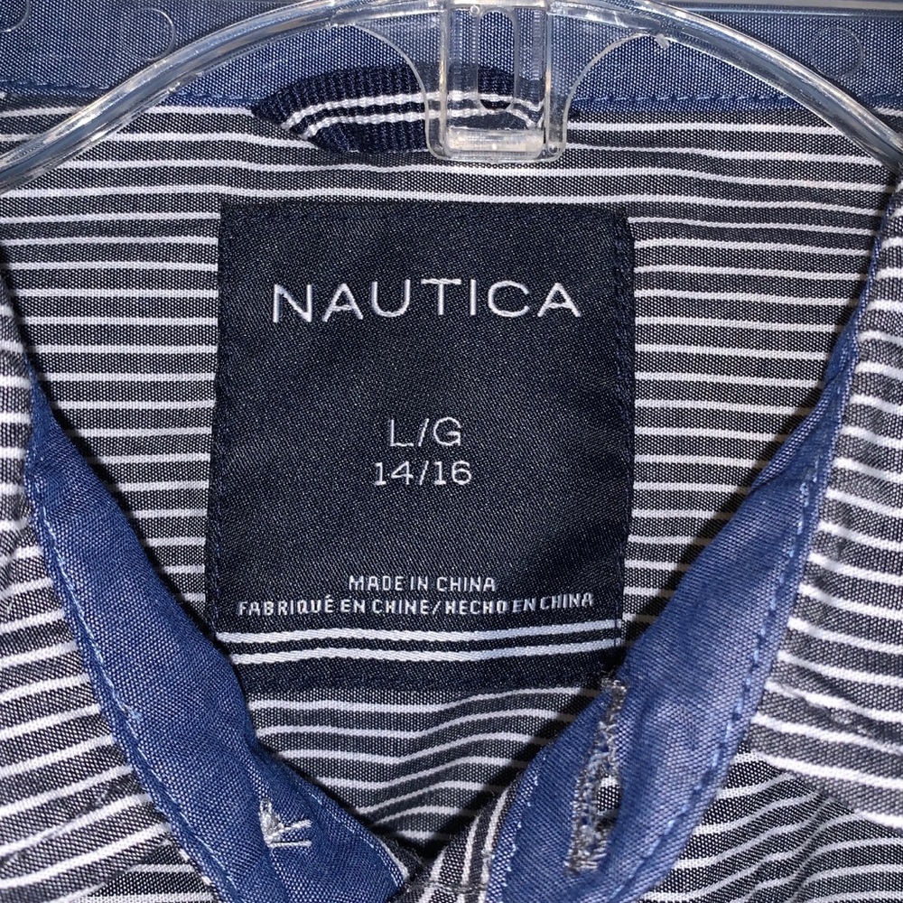 Nautica button down dress shirt. 14/16. - Picture 2 of 4